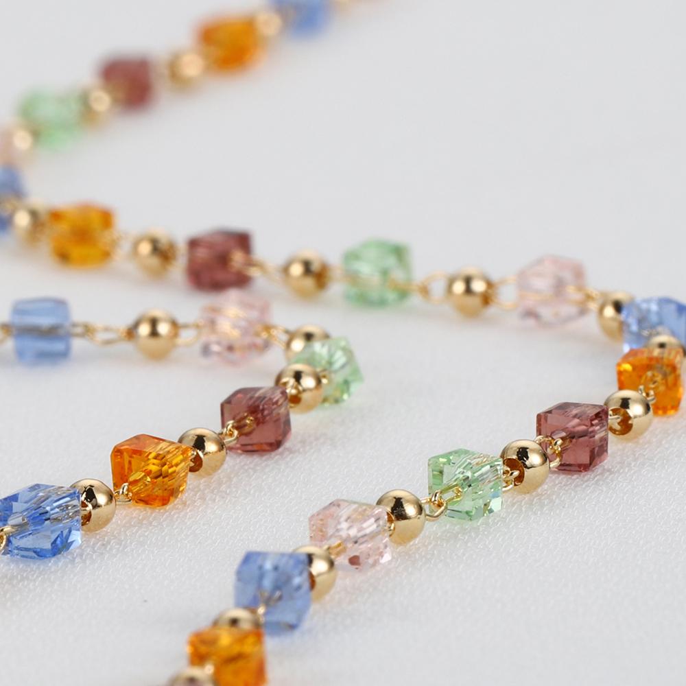 1Meter Bohemian Cube Beads Chain for KC Gold Choker Necklace Bracelets Women Charm Handmade Party Jewelry Making DIY Accessories