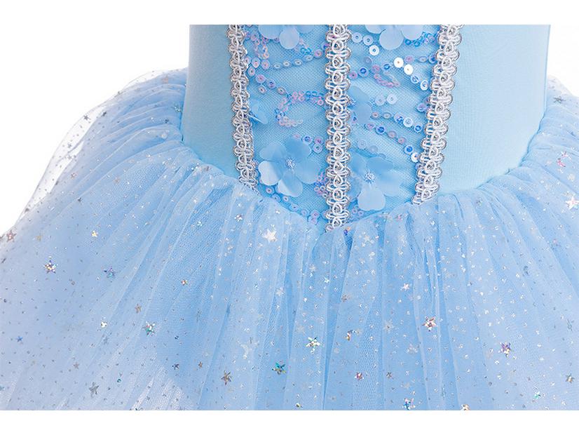 Cinderella Princess Ballet Costume - Girls' Fairy Tale Leotard with Tulle Skirt