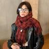 Autumn and Winter Simple Fashion Versatile Personality Small Fragrant Plaid Scarf Casual Comfort Warm Neck Protection Cold Scarf