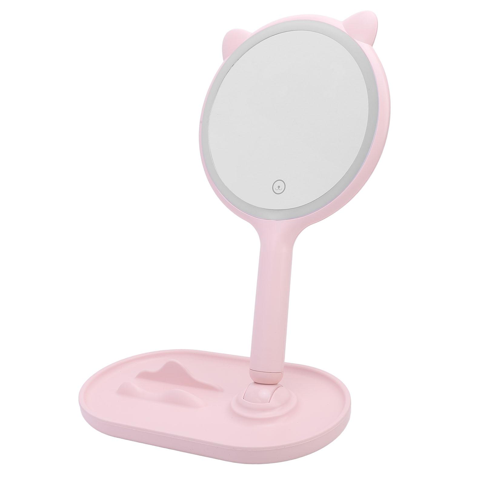 

Зеркало для макияжа с подсветкой 1X 5X двухстороннее ручное увеличительное зеркало для макияжа 3 цветовых температуры USB