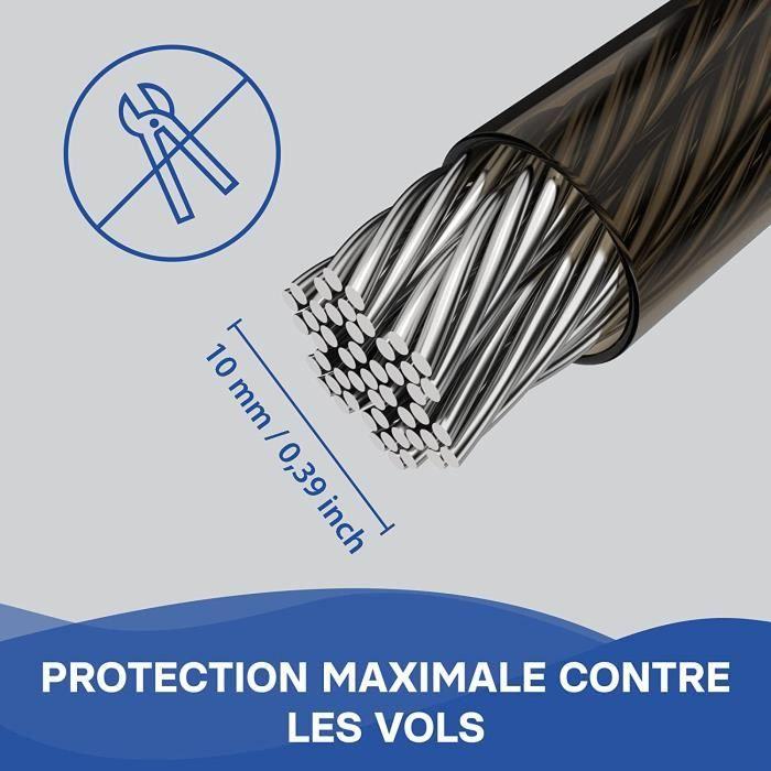 EVEREST FITNESS Universal Loop Cable Length 76cm-200cm-500cm – Plastic Coated Steel Cable – Steel Cable For34