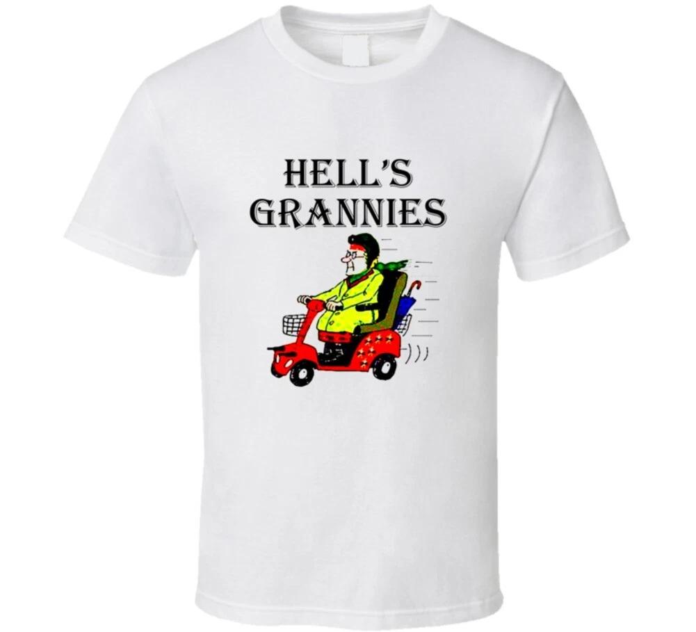 Hell s Grannies Funny Scooter Grandma Gift T Shirt L