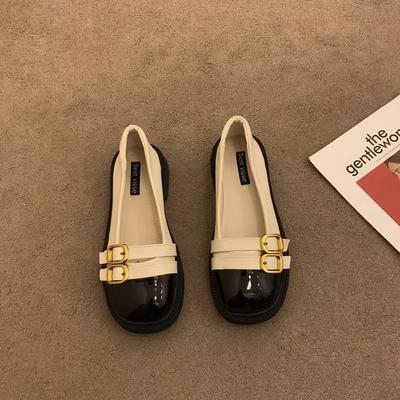 Scarpe da Donna 2025 Moda Primavera e Autunno Ballerine da Donna Colori Misti Fibbia a Una Fascia Punta Tonda Scarpe da Donna
