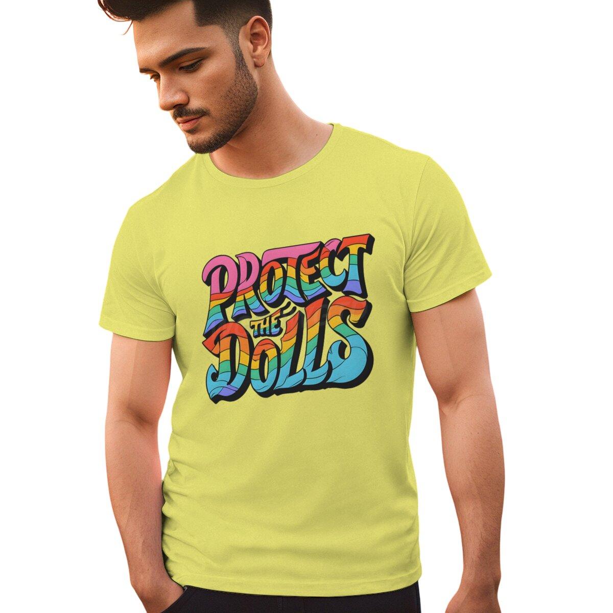 

Protect The Dolls Print T-shirts For Men Summer Fashion Casual Tee Shirts Short Sleeve Round Collar Men Tops Streetwear Tops 3XL