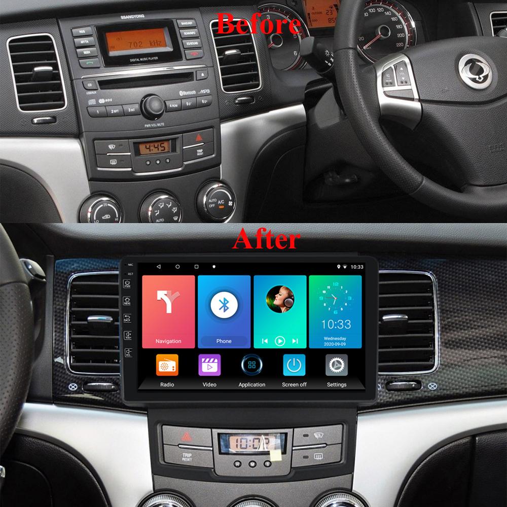 Android Bilradio Stereo For SsangYong Korando 2010-2013 GPS Navigasjon 2DIN 4 Kjerner Multimediaspiller Autoradio 1+16GB