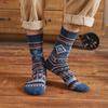 5 Pairs Men Winter Socks Mid-tube Thick Thermal Insulation Ethnic Style Home Wear Floor Socks Colorblock Anti-slip Knitted Daily Wear Sport Socks