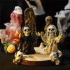 M-Modern-Headband Skull Decoration Skeleton Figurines Cool Statue Skull Halloween Skull Horrible Ornaments For Home Decor