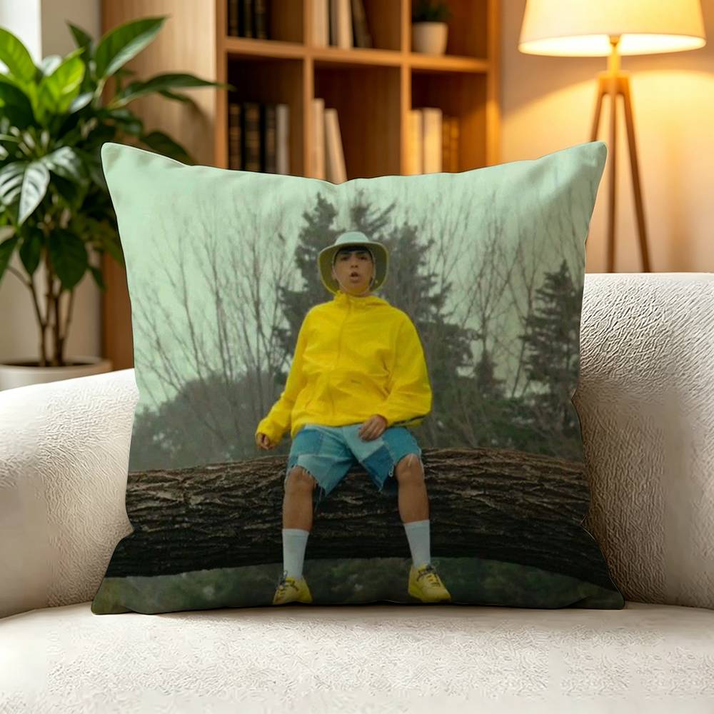 FFamous Argentine Rapper Milo J Pillow Case Square DoubleSided Sofa Cushion Cover Bedroom Bedside Pillow