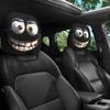 2er-Pack Smiley-Gesicht Auto-Kissenbezüge - Weiche Polyester-Kopfstützenbezüge mit lustigem Aufdruck, maschinenwaschbar zur Sitzdekoration