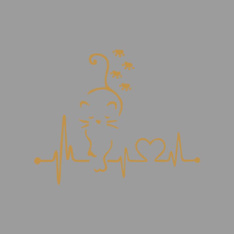 Cute cat paw print heartbeat melody creative&funny stickers for cartoon fans&lover,high quality for car trucks motorcycles