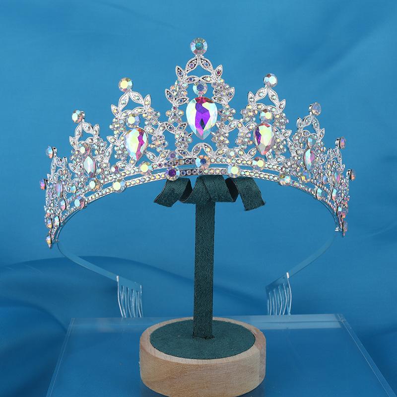 Jewel Bride Bridesmaids Comb Crown Baroque Birthday Wedding Banquet Headwear Crown Headband