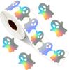 Rollo de 500 pegatinas de fantasmas de Halloween Pegatinas de fantasmas láser Papel autoadhesivo decorativo Pegatinas para obsequios de fiesta de Halloween