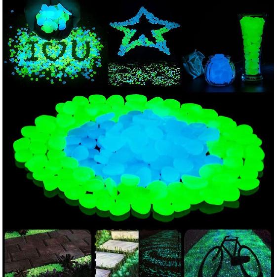 Aquarium Rocks for Fish Tank Decor Big Size Glow in The Dark Pebbles Green and Blue Luminous Stone Decorative for Succulent