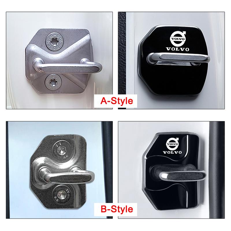 4pcs Car Door Lock Cover Antirust Protective Cap For Volvo Xc60 XC40 EX40 Xc90 S60 S90 EX30 V40 V60 V50 V90 S80 C40 V70 XC70 C30