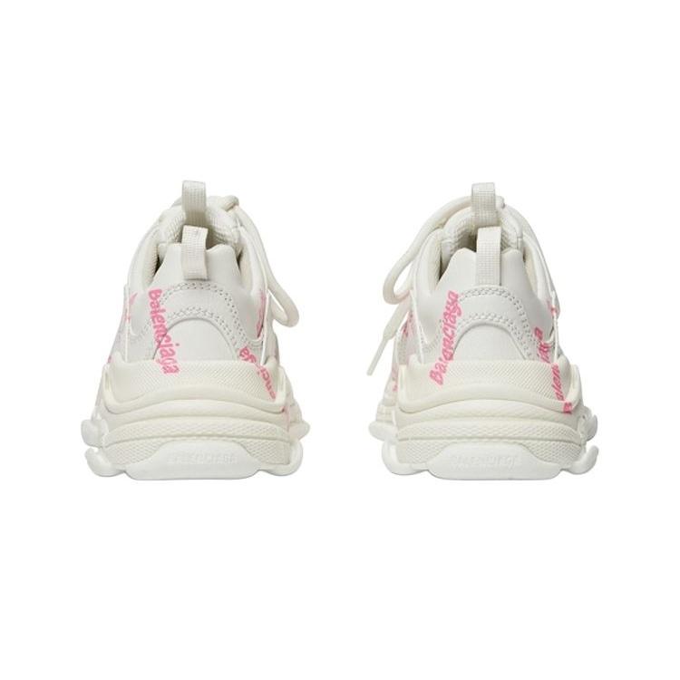 (PS) Balenciaga Triple S Logotype Sneaker 'White and Pink Technical Material' Kids' 654251W2FAB9050