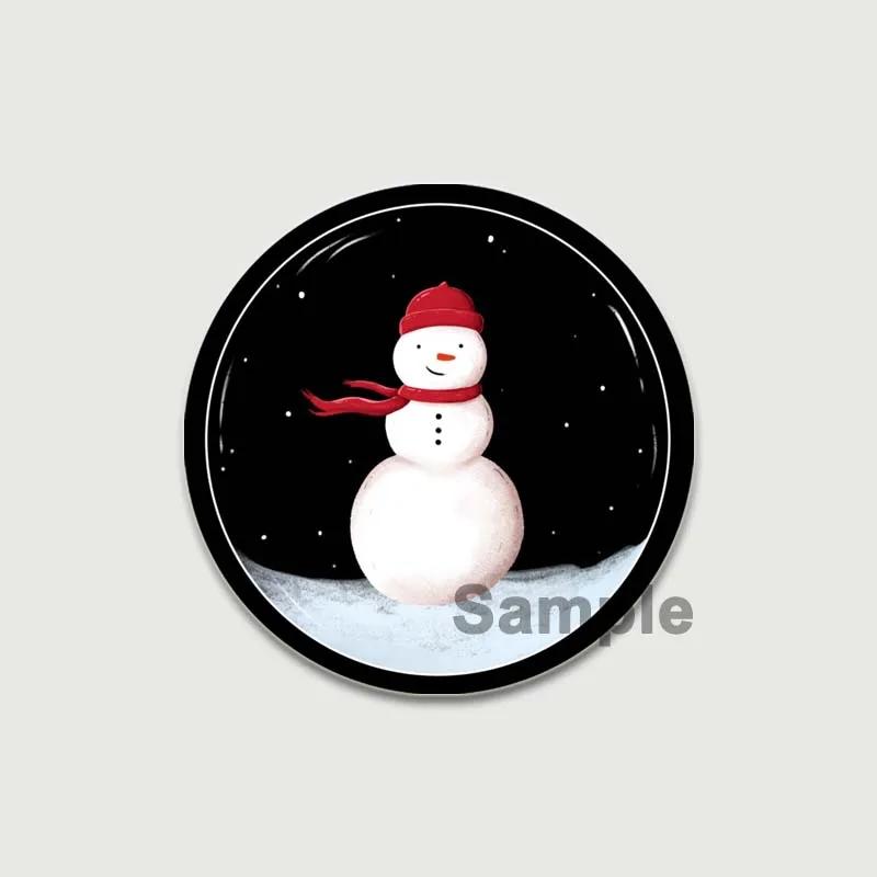 32/44/58mm Funny Brooch Pins for Backpack Clothes Round Tinplate Enamel Pin Custom Pig Love Snowman Wolf Art Badge Jewelry Gifts