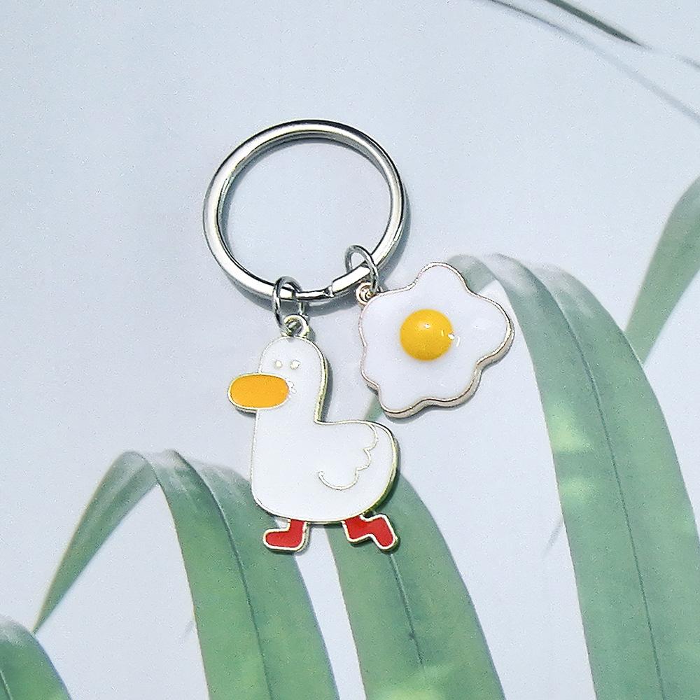 Porte-clés Canard Mignon pour l'Examen Bonne Chance Cadeau Inspirant pour Étudiants Couple Famille Pendentif Porte-clés