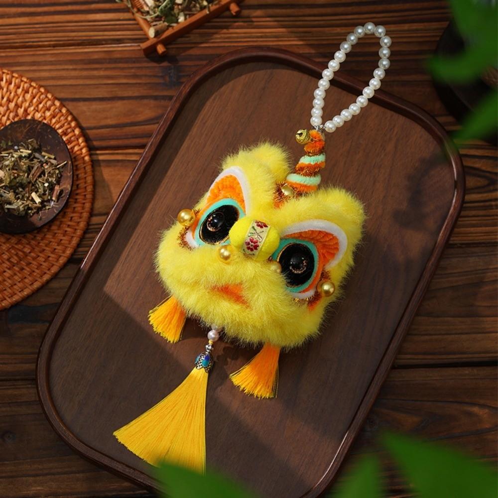 Chinese New Year Spring Festival Festival Lantern LED Light Blessing Luminous Handheld Lamp With Tassel Dancing Lion Pendant