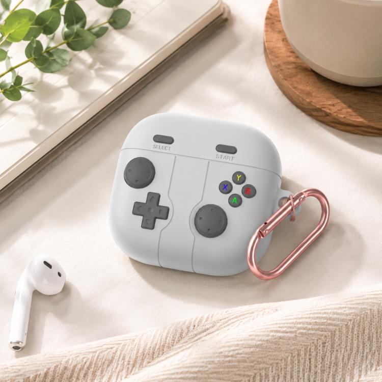 XDcase Retro Game‑Console Silicone Earbuds Case for Galaxy Buds4 / 4 Pro, Shockproof Cover with Carabiner