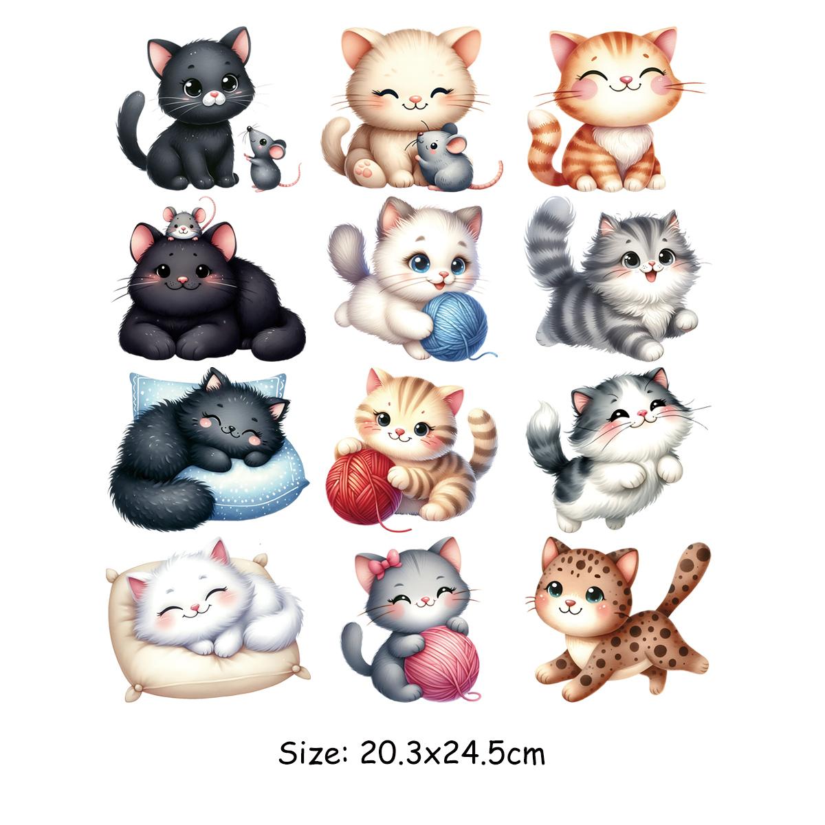 

Нашивки с животными, мультяшные коты, милые переводные картинки на футболки, накладки на одежду своими руками, аппликации с наклейками Ropa Heat Press, нашивки для одежды