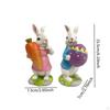 2x Easter Bunny Figurine Resin Statue Lovely Creative Sculpture Ornament for Yard Office