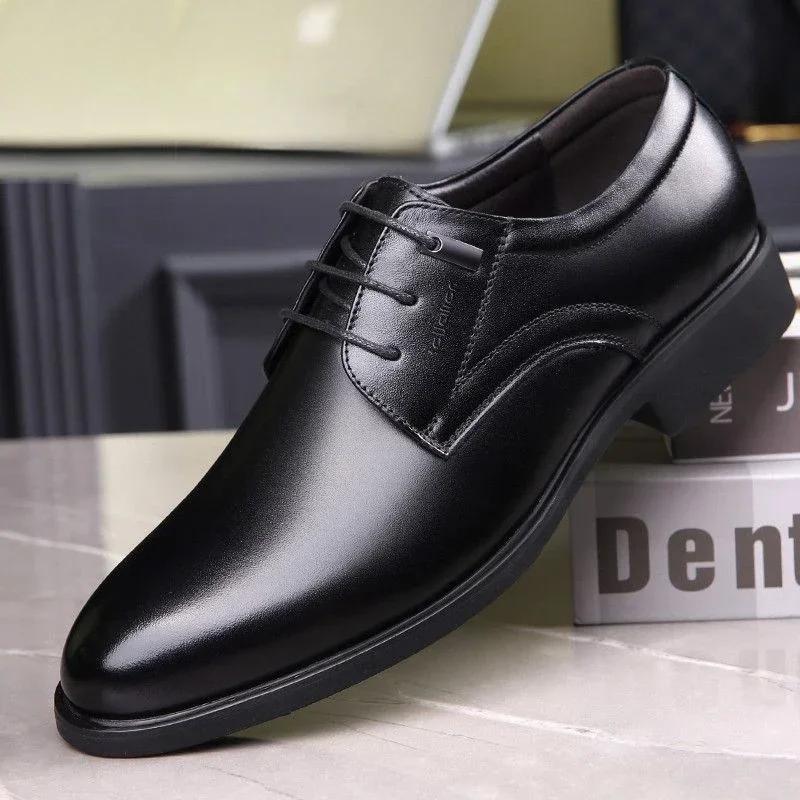 Lace Up Non Slip Men's Leather Brogue Shoes In Promotion Retro Pu Common Footwear Offer Male Casual Shoe Fashion 2024 Elegant