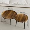 Tea Table Combo, Coffee Table Set, Round Side Table Set in 2 Sizes, Easy Assembly Nesting Coffee Tables, Mid Century Round Coffee Table