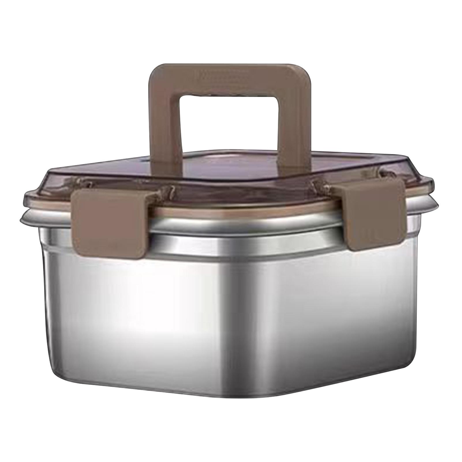 

Харчовий контейнер з нержавіючої сталі з кришкою. Багаторазовий герметичний харчовий контейнер для зернових овочів