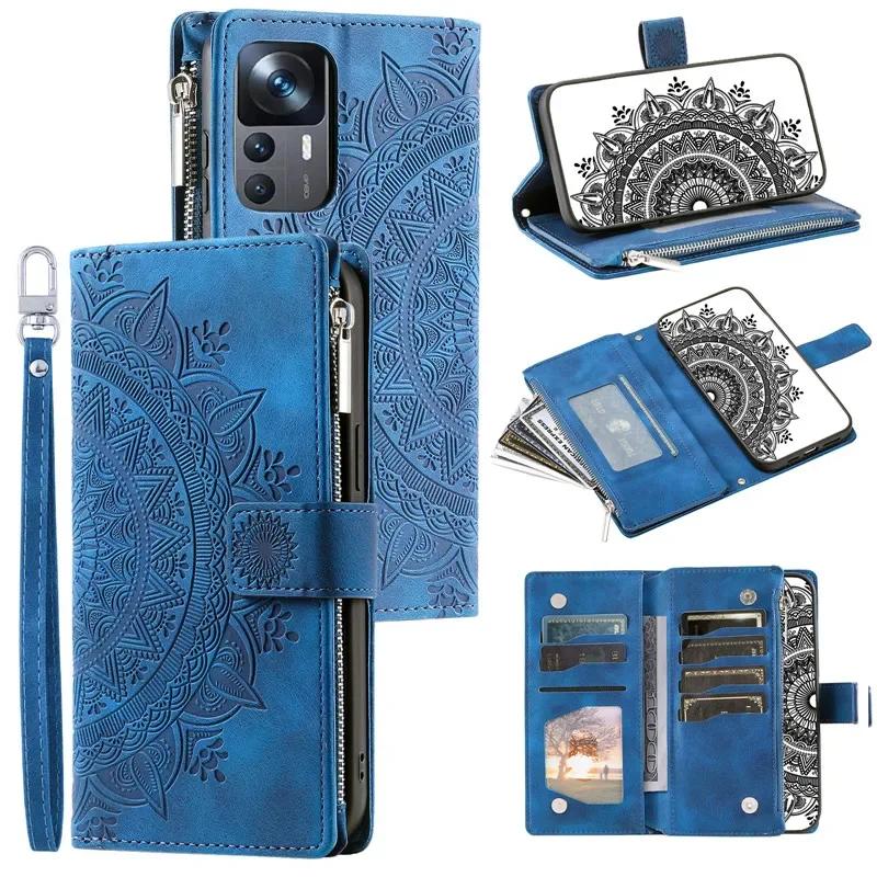 Crossbody Leder Reißverschluss Geldbörse Karten Handy Hülle für XiaoMi 15 14T Pro 14 13 13T 12T 11T 10T POCO X7 X6 X5 M7 F6 Lanyard Klapphülle