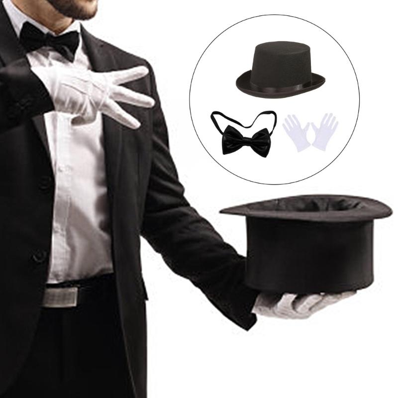 Party Magician Accessory Bundle Includes Cape Hat Wand Bows Tie for Cosplay Fun