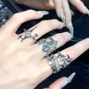 Star Enamel Dripping Oil Zir*****Pen Ring Set Cold Wind Advanced Sense Exquisite Index Finger Ring Jewelry Women
