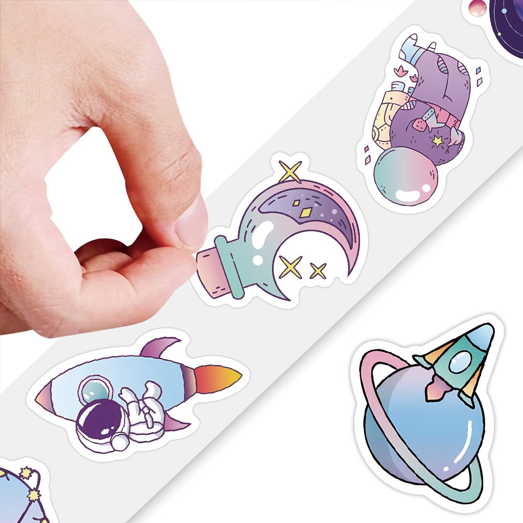 100-500pcs Cartoon Space Planet Stickers Birthday Wedding Party Gift Wrapping Label Scrapbook Stationery Stickers