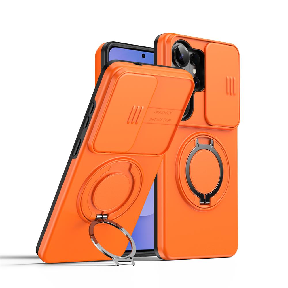 

Armor Magnetic Case For Samsung Galaxy S26 S25 S24 S23 Ultra Plus A57 A36 A26 A35 A06 A07 Slide Camera Protect Ring Holder Cover Galaxy A35 помаранчевий