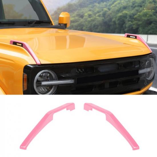 Pink Engine Hood Hinge Cover Bezels Exterior for Ford Bronco   2/4 Doors