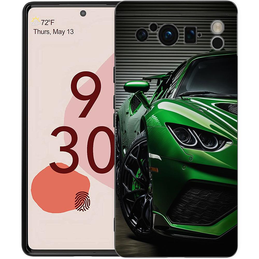 Super Car Sport Phone Case For Google Pixel 8 7 6 Pro 8A 6A 7A 5G Soft Silicone Shockproof TPU Black Cover Fundas