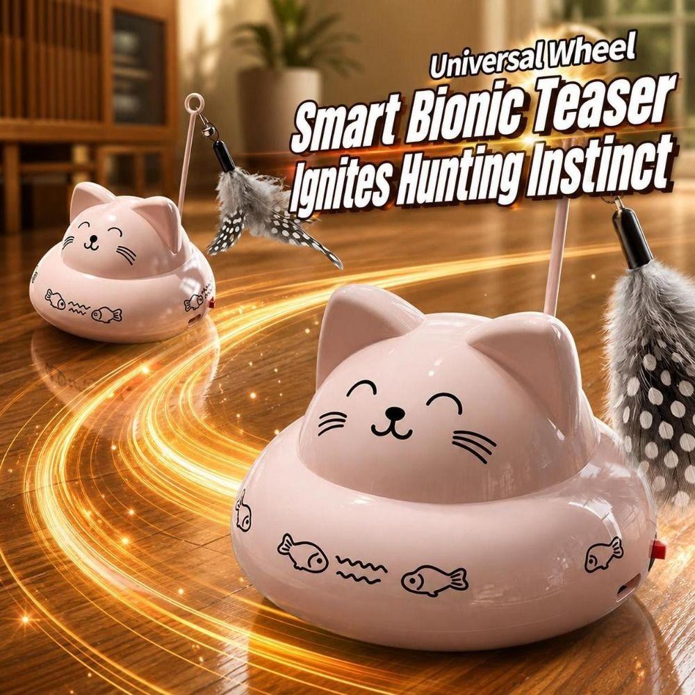 Wiederaufladbares Automatisches Katzenspielzeug Universelle Räder Interaktives Katzenspielzeug Elektrischer Katzen-Teaser Für den Innenbereich