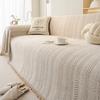 Home Sofa Cover Design Fishbone Pattern 3 Seater Sofa Cover Full Set Anti-cat Scratching Non-slip Sofa Blanket