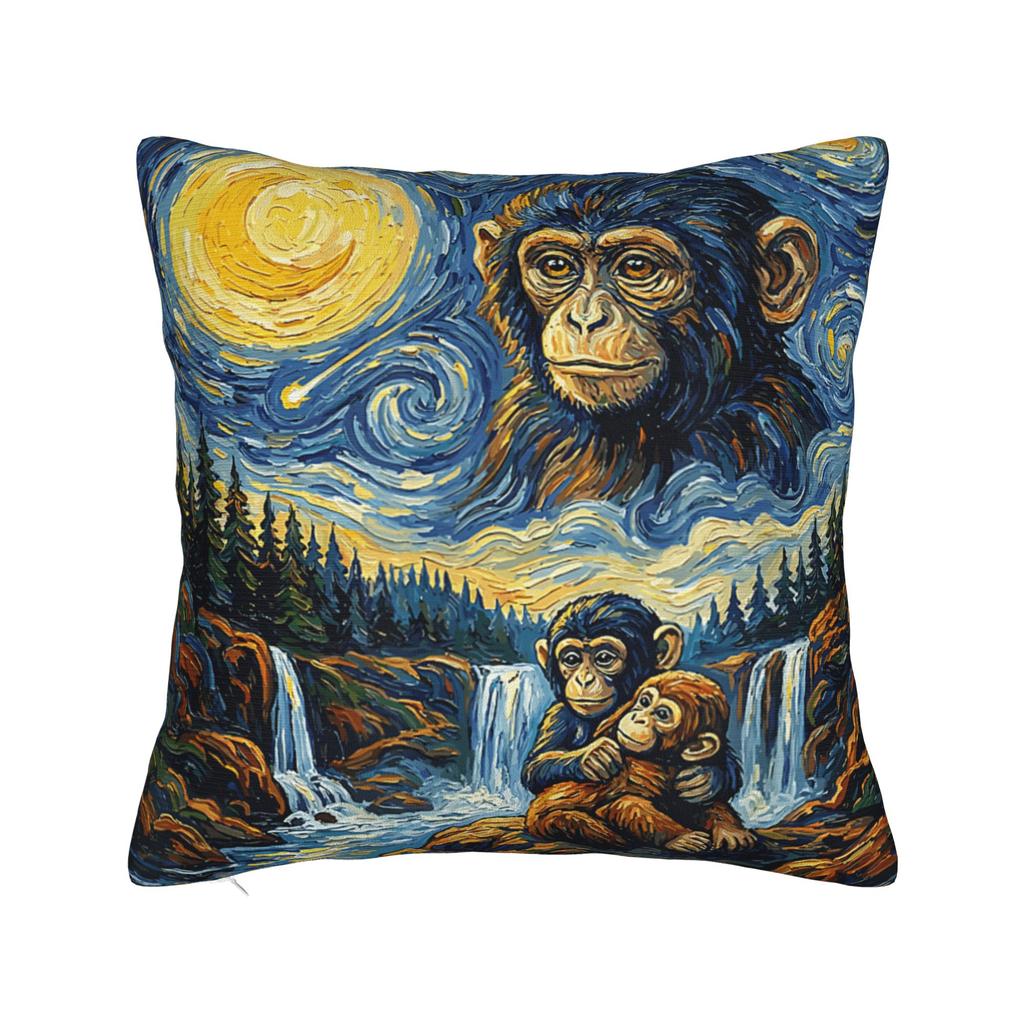 Adorable Cute Baby Monkey Punch Pillow Cover Vintage Pillow Case For Sofa Car Home Decor Graphic Pillowcases Gift Idea