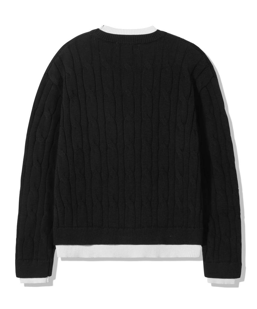 TRILLION Layered Cable Knit_Black