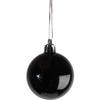 Set of 12 Black Plastic Baubles in a Tube - Matte and Glossy 7cm