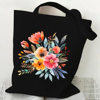 Elegant Wildflowers Handbag Women Vintage Aesthetics Plant Design Shopping Bags Reusable Tote Bag Female Floral Shoulder Bag