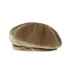 VARZAR VA Square Stud Octagon Velvet Beret Beige