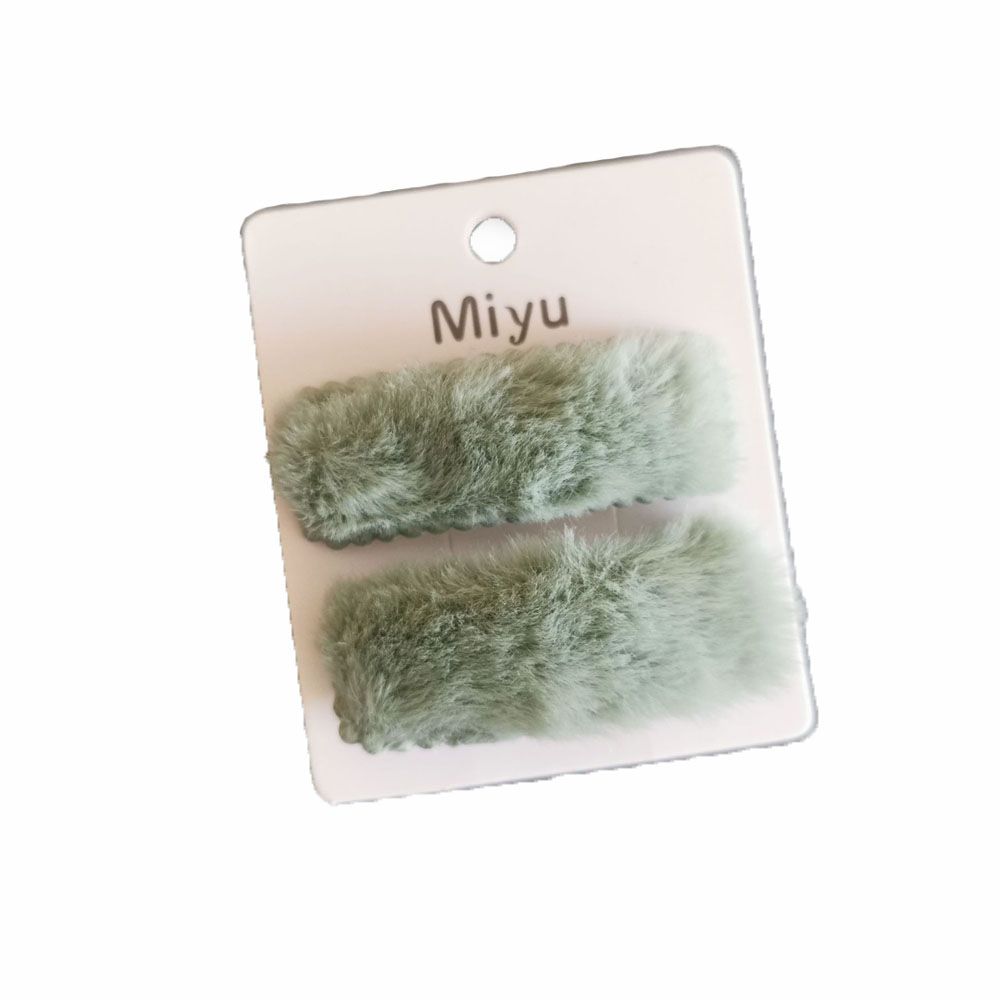 Girls Hair Accessories Soft Solid Color Faux Fur Plush Hairpins Hair Clips Barrettes BB Clip