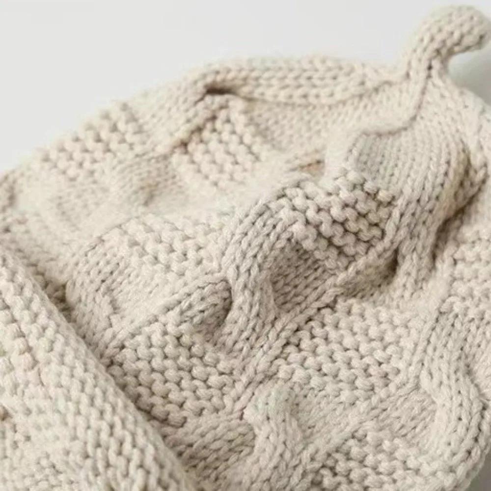 New Windproof Knitted Hat Tassel Ear Protection Winter Beanie Warm Headgear Winter