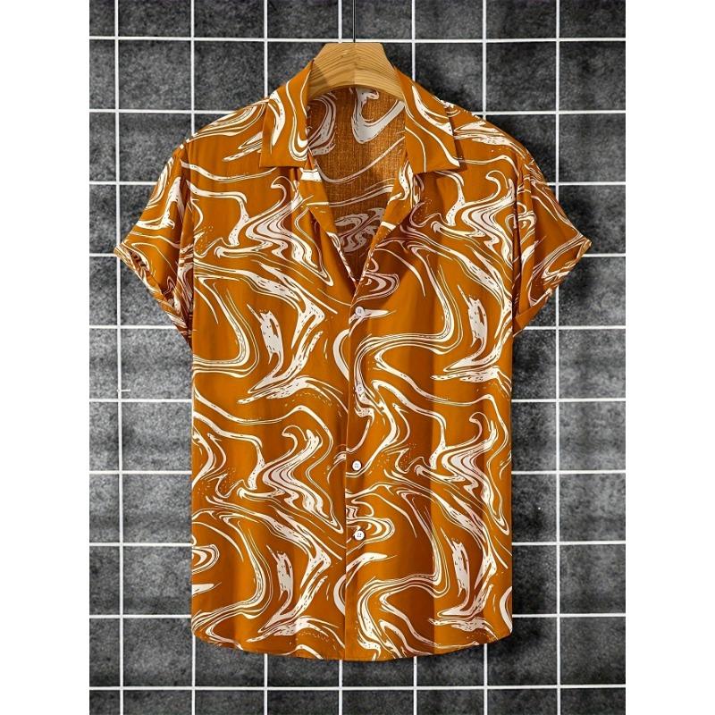 Летняя повседневная рубашка с воротником, обычная, удобная, мужская M