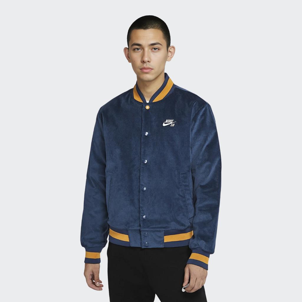 Nike SB Corduroy Skateboarding Logo Jacket Men Jackets Navy CK5445-410
