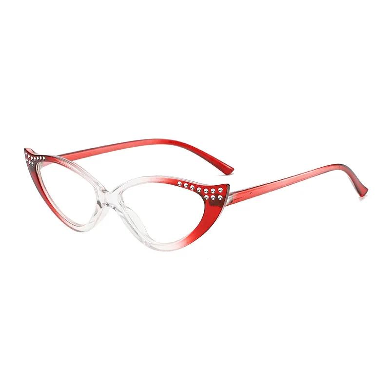 Vintage Katzenauge Lesebrille Damen Perle Anti-Blaulicht High-Definition Farbverlauf Brille Retro Metallscharnier Brillen +1.0+1.5