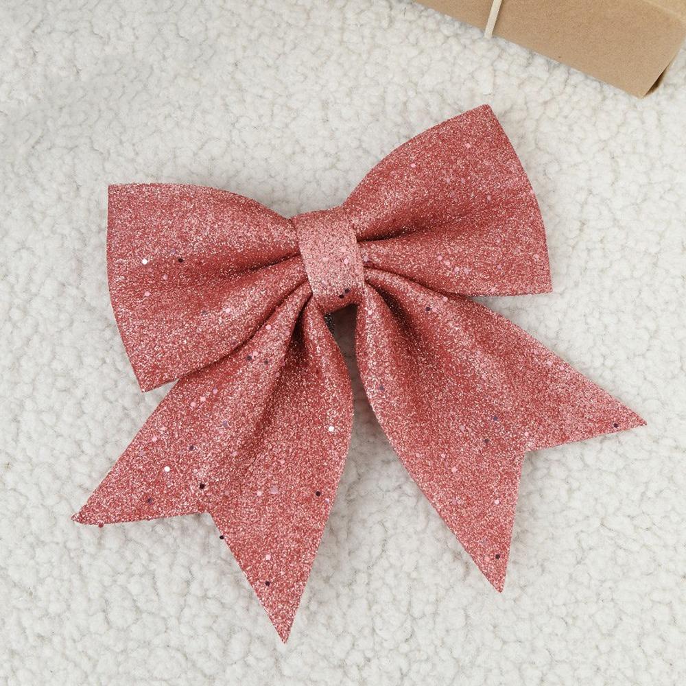 2pcs 20cm Sparkling Glitter Christmas Bow  Holiday Indoor Outdoor Decorations