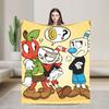 Cupheads & Mugmans Blanket Quality Warm Soft Cartoon Bedding Throws Winter Kids Couch Chair Sofa Bed Fashion Bedspread