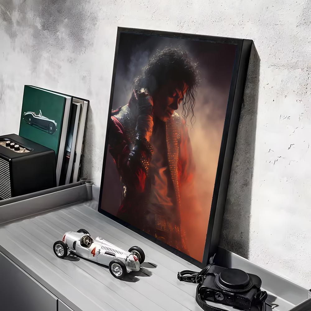 M-Michael J-Jackson Sänger Poster Aufkleber Gemälde Wandbild HD Wandaufkleber für Schlafzimmer Wohnzimmer Zuhause Selbstklebende Dekoration Geschenk